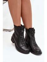 Kožené dámské kotníkové boty s ozdobnými květinami, zateplené Belverine – černé Kožené dámské kotníkové boty s ozdobnými květinami, zateplené Belverine – černé