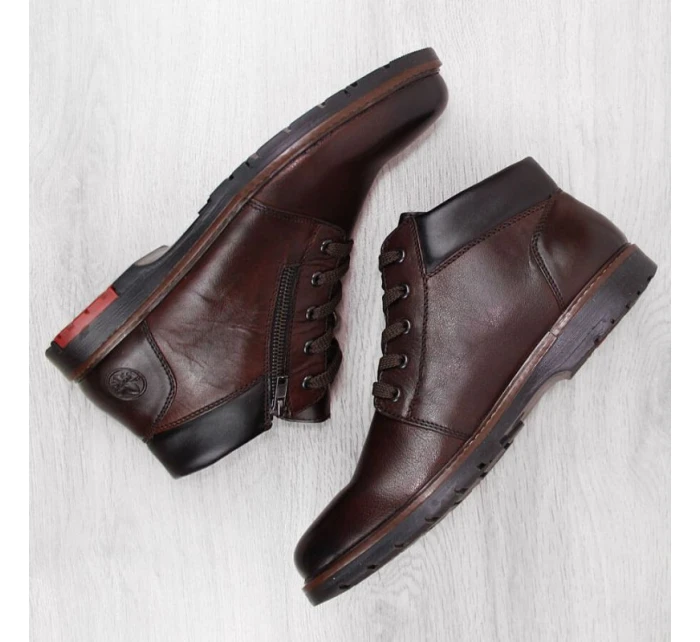 Kožené pohodlné zateplené boty M model 20539794 brown - Rieker