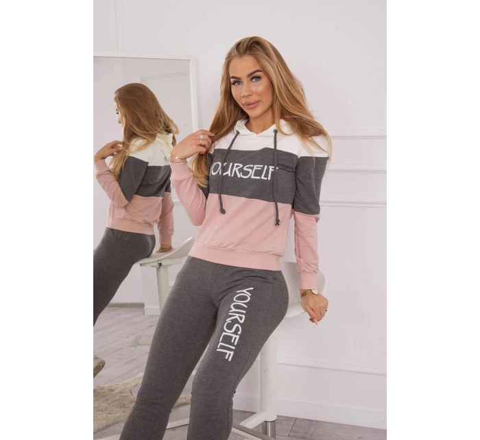 Sada s potiskem v barvě ecru+grafitová barva Sada s potiskem v barvě ecru+grafitová barva