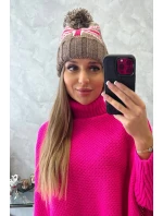 Dámská čepice s bambulí Elizabeth K386 mocca Dámská čepice s bambulí Elizabeth K386 mocca