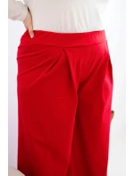 Dámské kalhoty Plus Size s širokými nohavicemi a model 21911612 červené - K-Fashion