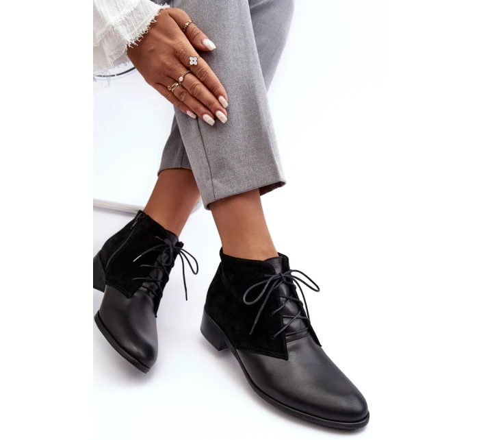 Dámské Šněrovací Botky Černé model 21637609 - Boto