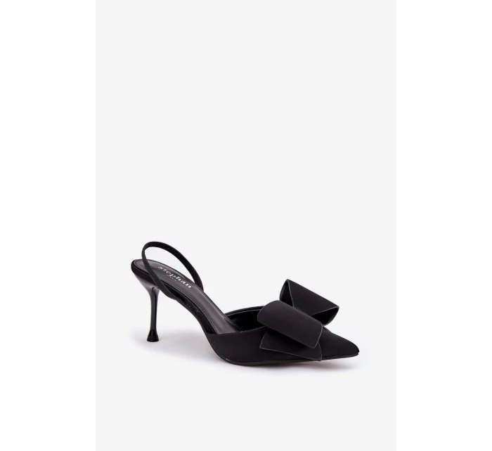 Lodičky S Odkrytými Patami A Mašlí Černé Eklevia