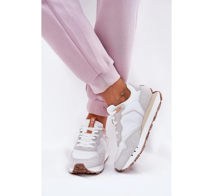 Semišové Lehké Sportovní Boty Pro Ženy Big Star RR274235 HI-POLY SYSTEM Béžové