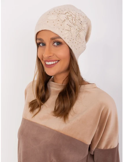 Czapka AT CZ model 18985096 jasny beżowy - FPrice Czapka AT CZ model 18985096 jasny beżowy - FPrice