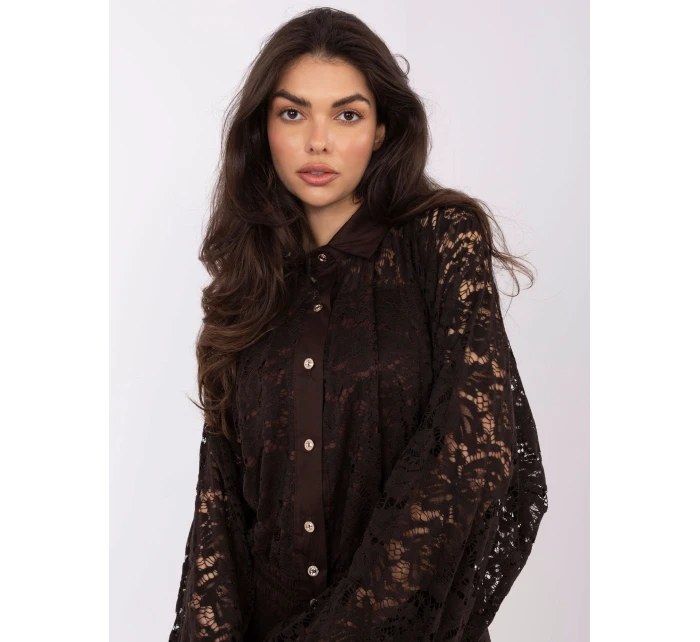 MI KS košile C239.78 tmavě hnědá