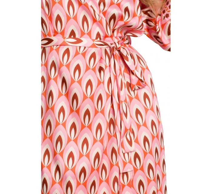 M668 Zavinovací šaty s potiskem - model 1 M668 Zavinovací šaty s potiskem - model 1