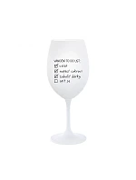 VÁNOČNÍ TODO LIST - bílá  sklenice na víno 350 ml