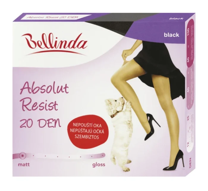 Punčochové kalhoty z příze Lycra Fusion, na kterým nikdy netečou oka ABSOLUT RESIST 20 DEN - BELLINDA - černá