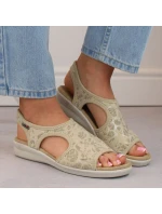 Dámské pohodlné nazouvací sandály béžové model 22014917