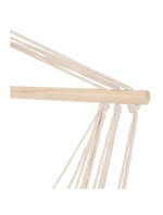 BRAZILSKÁ ZÁVĚSNÁ SEDAČKA HAMAK 100x50 cm PŘÍRODNÍ S VSTŘÍCNÝM PUSHEM BÍLÁ