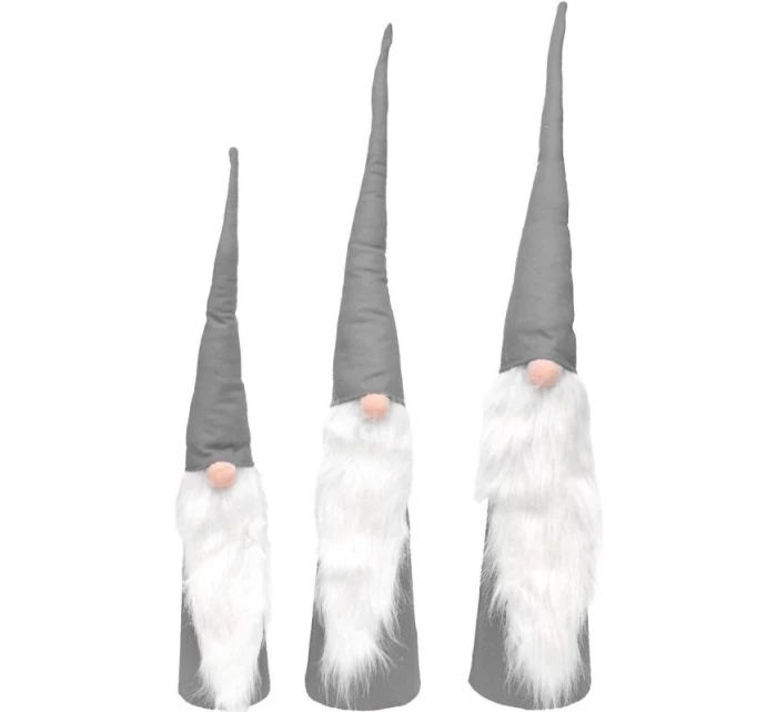 SADA ŠEDÝCH DEKORATIVNÍCH MIKULÁŠŮ 60, 70, 80 CM dětské