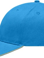 Daiber MB 6541 Lehce broušená 6 panelová sandwich kšiltovka 03.6541 turquoise/beige