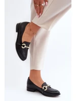 Zazoo 2880 Dámské Mokasíny Kožené S Ozdobou Černé