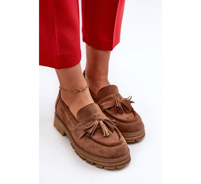 Semišové Dámské Mokasíny S Hnědé model 21660938 - Zazoo