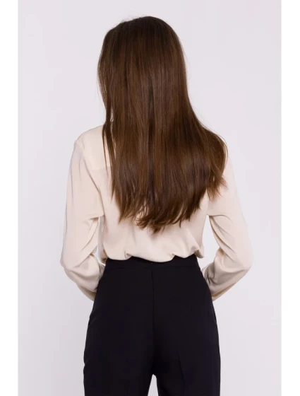 model 20503068 Halenka s dlouhými rukávy béžová - STYLOVE