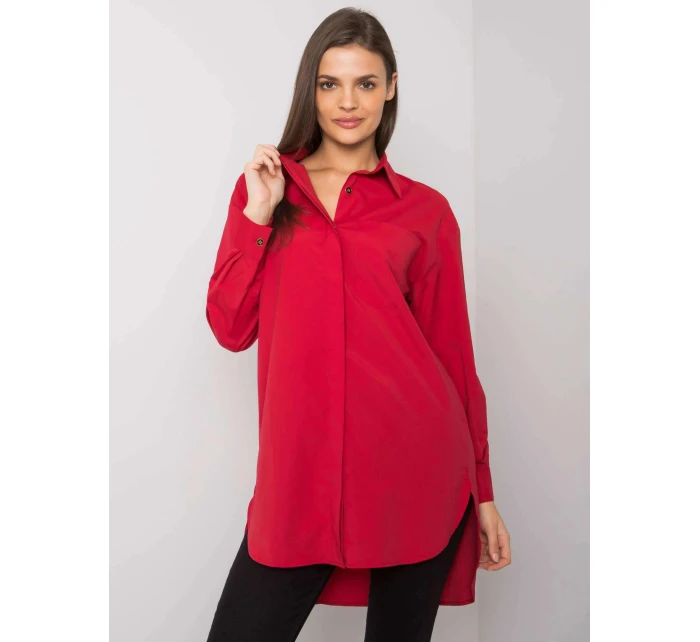 Dámská košile EM KS 005.34 Tmavě červená - Exmoda Dámská košile EM KS 005.34 Tmavě červená - Exmoda