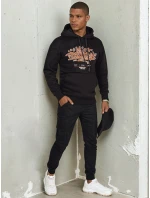 Pánská mikina s potiskem černá FashionStreet BX5665
