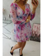 Vzdušné šaty s květinovým motivem modré Vzdušné šaty s květinovým motivem modré