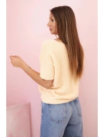 Dámský svetr z měkkého s výstřihem do V krátký rukáv model 21291599 - K-Fashion Dámský svetr z měkkého s výstřihem do V krátký rukáv model 21291599 - K-Fashion