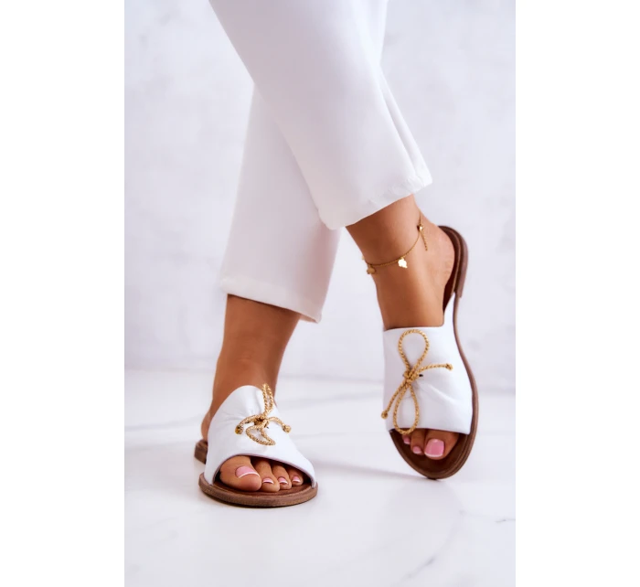 Kožené model 21580892 Dámské Žabky Bílé - Zazoo