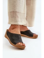 Pohodlné Dámské Sandály Na Klínku Inblu NG000002 Černé