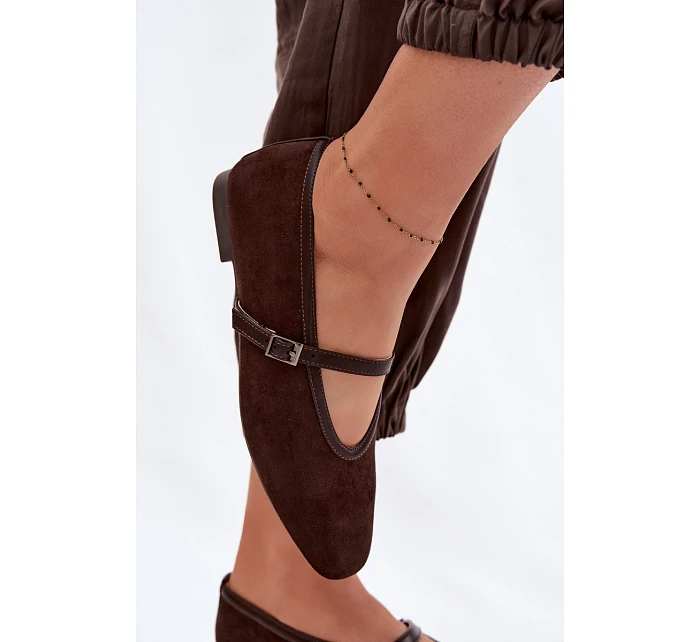 Felora Eko semišové balerínky s páskem