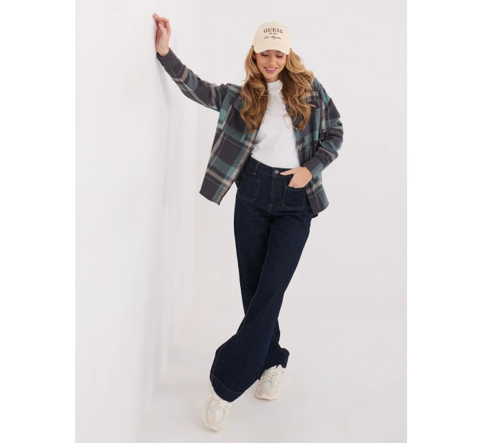 Košile D71720Z11085B šedá modrá Košile D71720Z11085B šedá modrá