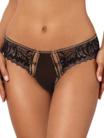 Třpytivá tanga V-10118 černá/zlatá - Axami