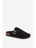 Dámské pantofle na korkové platformě s přezkou Big Star – černé Dámské pantofle na korkové platformě s přezkou Big Star – černé