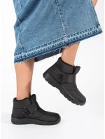 Designové černé dámské kotníčkové boty bez podpatku Designové černé dámské kotníčkové boty bez podpatku