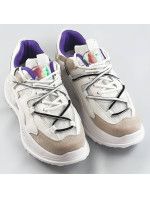 Bílé dámské sneakersy se dvojitými tkaničkami (7001)