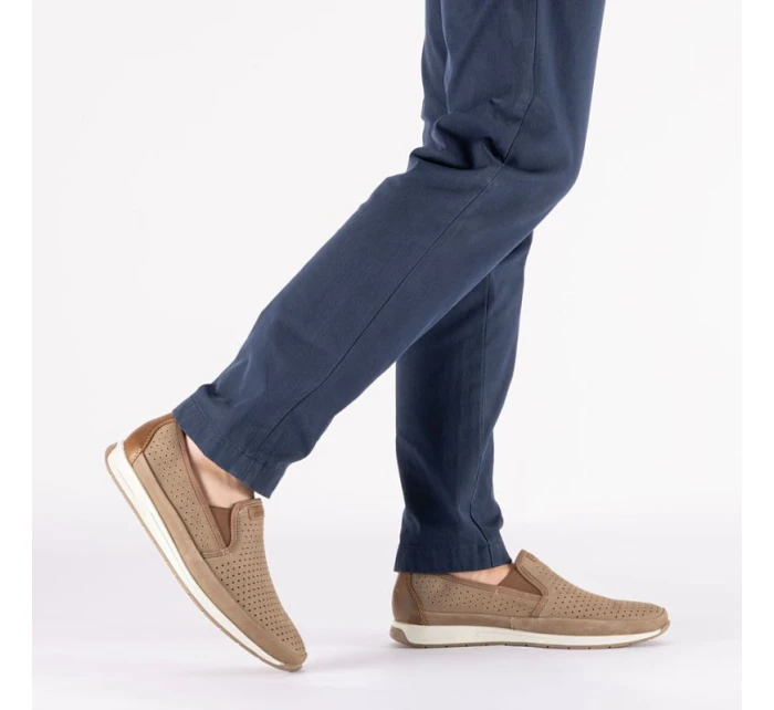 Skórzane męskie  brązowe model 22034143 - Rieker