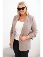Dámská sako Plus Size bez zapínání s podšívkou model 21468638 fango - K-Fashion