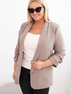 Dámská sako Plus Size bez zapínání s podšívkou model 21468638 fango - K-Fashion