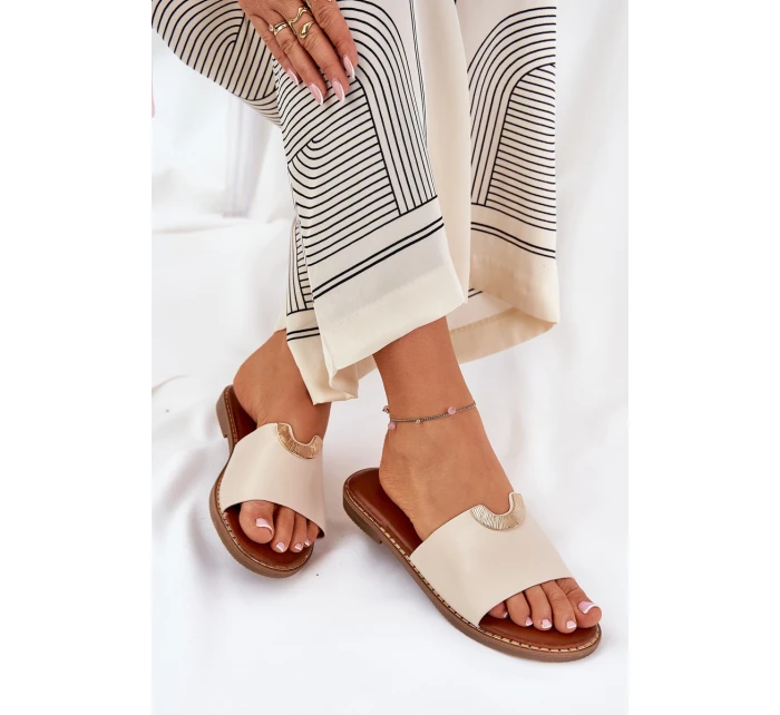 Dámské Pantofle Eko Kůže S Béžové model 21689348 - Boto Dámské Pantofle Eko Kůže S Béžové model 21689348 - Boto