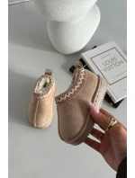 Dětské sněhule s výšivkou béžové Prina Dětské sněhule s výšivkou béžové Prina