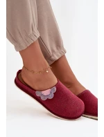 Dámské pantofle s květinou model 21714622 bordó - Inblu