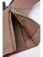 Semišové dámské boty na podpatku vyhřívané béžové model 21786883 - Boto Semišové dámské boty na podpatku vyhřívané béžové model 21786883 - Boto