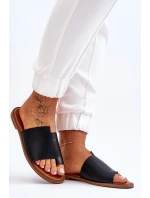 Dámské kožené žabky Černá Amite Dámské kožené žabky Černá Amite