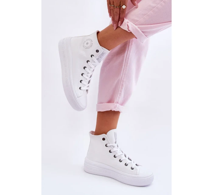 Dámské vysoké tenisky Big Star Bílé Dámské vysoké tenisky Big Star Bílé