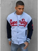 Pánská šedá mikina na zip FashionStreet BX5446