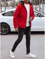 Pánská přechodná bunda s kapucí červená FashionStreet TX4886 Pánská přechodná bunda s kapucí červená FashionStreet TX4886