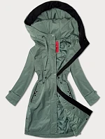 Dámská rovná bunda s kapucí LHD světle zelená (LHD-24590)