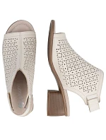 Remonte béžové Remonte dámské kožené sandály Rieker R8777-60