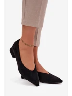 Lodičky na klínku z eko semiše Černé model 21757586 - Boto