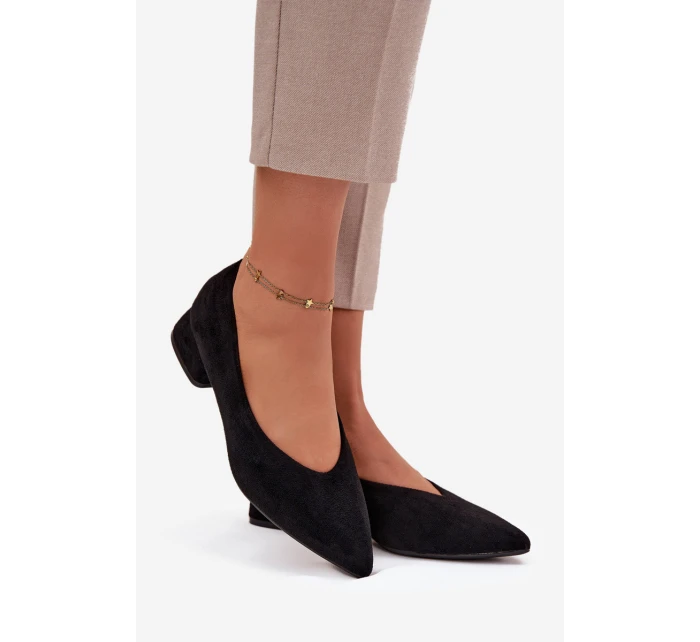 Lodičky na klínku z eko semiše Černé model 21757586 - Boto