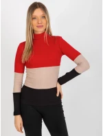 Dámská halenka RV BZ 8465 model 18310005 černá a červená - FPrice Dámská halenka RV BZ 8465 model 18310005 černá a červená - FPrice