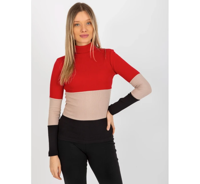 Dámská halenka RV BZ 8465 model 18310005 černá a červená - FPrice Dámská halenka RV BZ 8465 model 18310005 černá a červená - FPrice