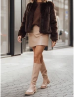 Dámské béžové kozačky model 21994384 - Dstreet Dámské béžové kozačky model 21994384 - Dstreet